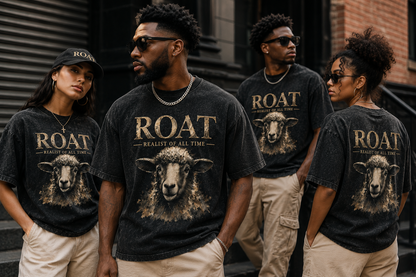 Front & Back-ROAT – Realist of All Time Heavyweight Cotton T-Shirt