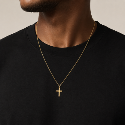 14K Gold-Plated “God Did It” Small Cross Pendant Necklace